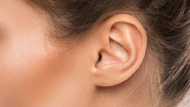 closeup of female ear