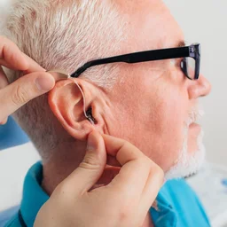 man with hearing aid